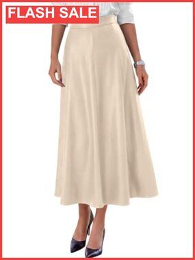 Faux Leather High Waisted Midi A-Line Pleated Skirt